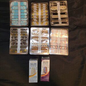 8 Lily Fox Sally Hansen Nail Strips Lot Glitters Ocean Disk-o Queen Love Letter